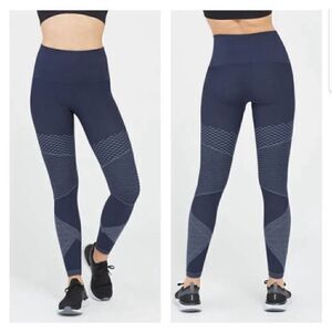 SPANX Look at Me Now Seamless Moto Leggings in Navy blue indigo sky Size M NEW